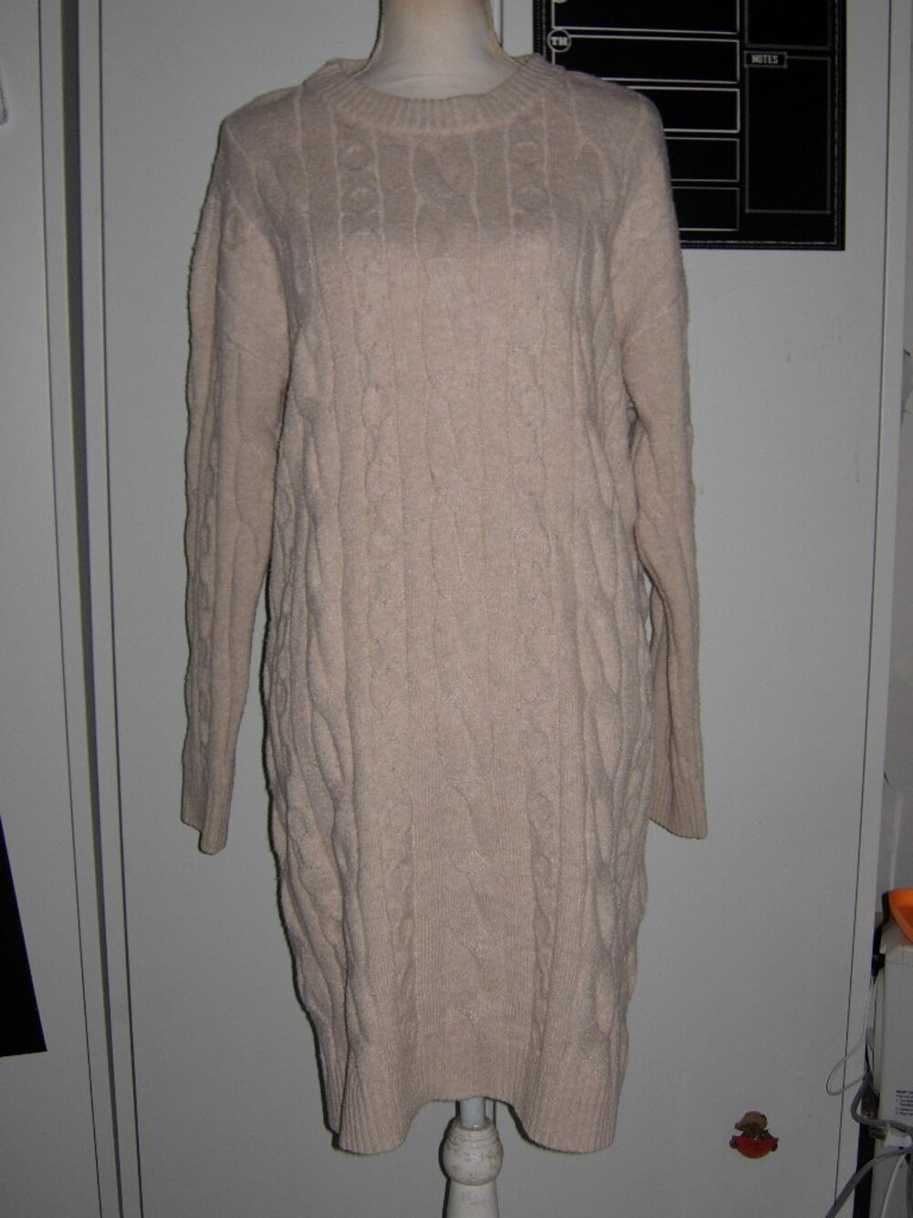 Time & Tru Cable Knit Sweater Dress L